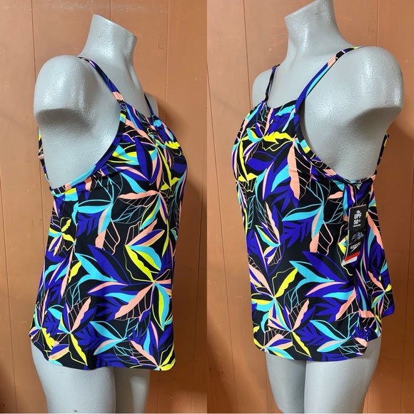 NWT Speedo High Neck Tankini Top L - Picture 3 of 10
